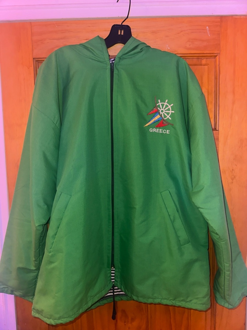 Green Greece Embroidered Hooded Jacket